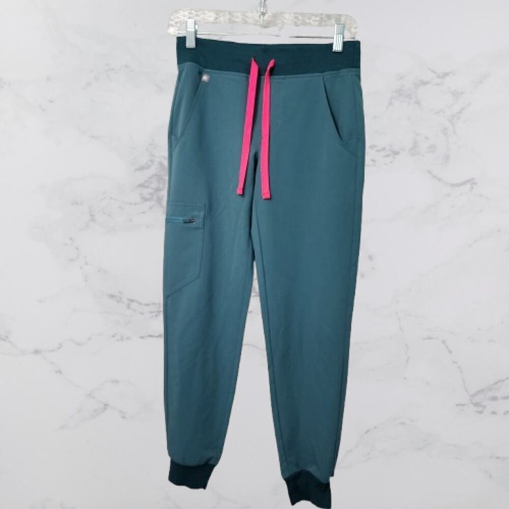 FIGS Zamora Scrubs XXS Joggers Pants Style W18SW2005P Teal/Pink